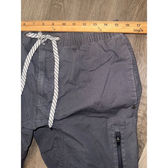 George Mens Drawstring Cargo Pants L 36-38 Charcoal Gray Cotton Spandex Blend El - Picture 6 of 8